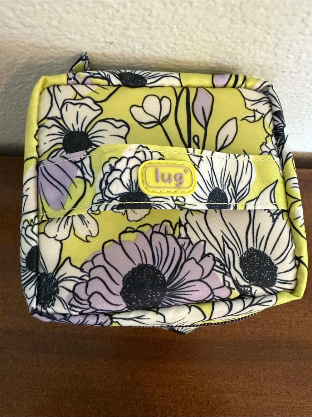 Lug Box Top Floral Zip Around Cosmetic Case Organizing Storage Pouch